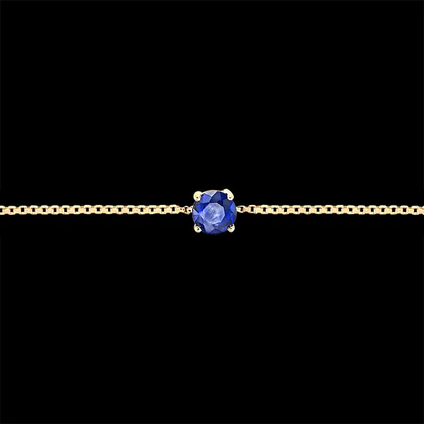 « L'Atelier » nr. 1012424 - Armband Geelgoud 9 karaat - Synthetische saffier rond 0.3 Karaat - Ketting Venetiaans