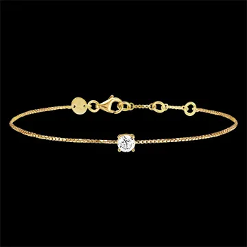 « L'Atelier » nr. 200198 - Armband Geelgoud 9 karaat (375) - Laboratorium diamant Rond 0.3 Karaat - Ketting Venetiaans