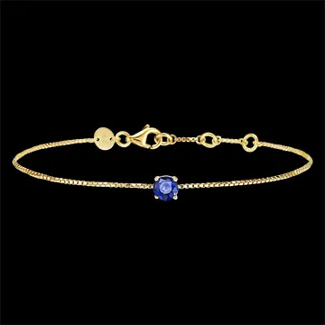 « L'Atelier » nr. 200582 - Armband Geelgoud 9 karaat (375) - Blauwe saffier Rond 0.3 Karaat - Ketting Venetiaans