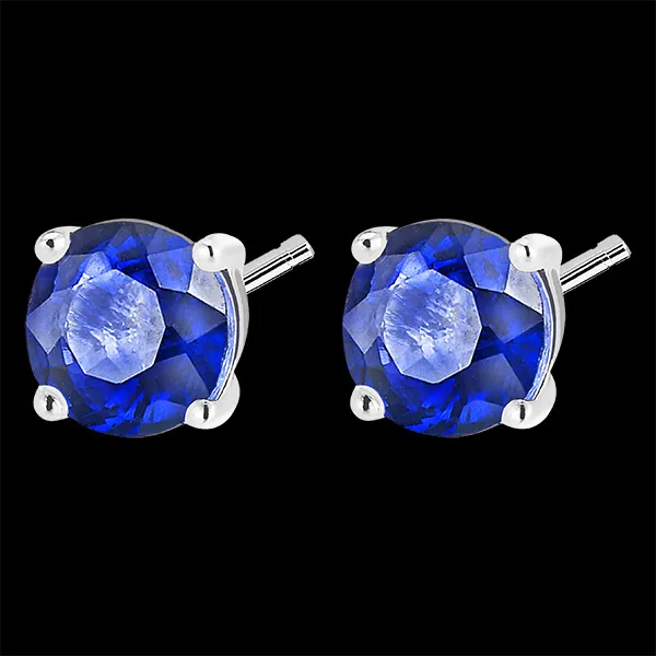 « L'Atelier » Nr. 201251 - Ohrringe Weißgold 750/-(18Kt) - Blauer Saphir Rund 0.3 Karat (2 X)