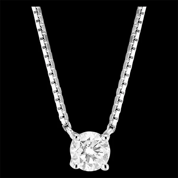 « L'Atelier » nr. 201640 - Halsketting Witgoud 9 karaat - Laboratorium diamant Rond 0.3 Karaat - Ketting Venetiaans