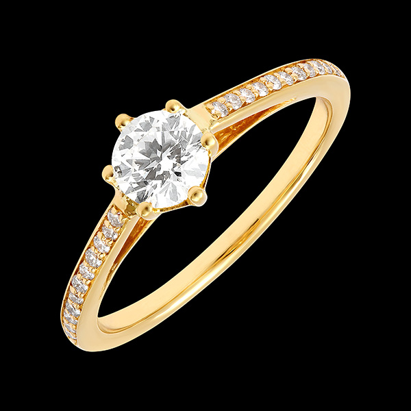 « L'Atelier » Nr. 424464 - Ring Gelbgold 750 (18K) - Labordiamant Rund 0.5 Karat - Fassung Labordiamant
