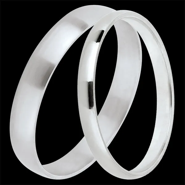 Atelier Wedding Band Duo - White Gold - 9 Carat