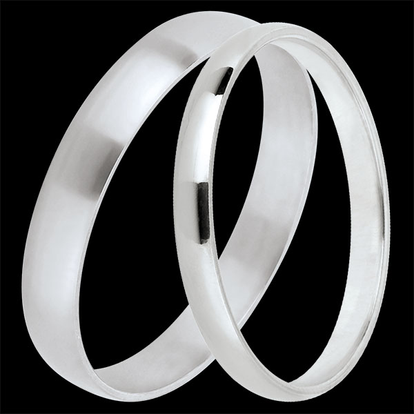Atelier Wedding Band Duo - White Gold - 9 Carat