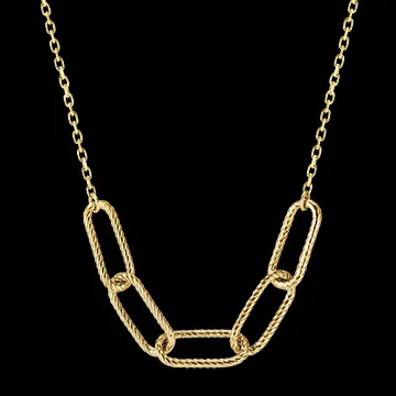 Halskette Auge des Orients - Pia - 5 Kettenglieder - Gelbgold, 9 Karat 