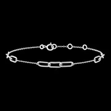 Armband Auge des Orients - Pia - 3 Kettenglieder - Weißgold, 9 Karat 
