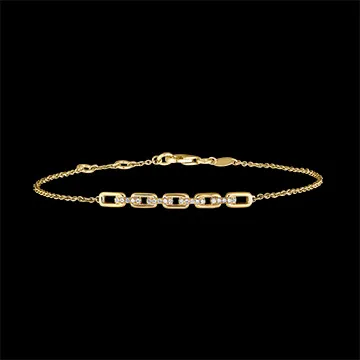 Armband Auge des Orients - Kubanische Kettenglieder - 9 Karat Gelbgold und Diamanten
