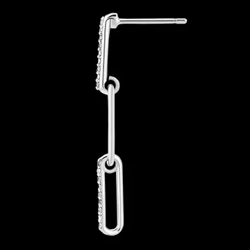 Ohrstecker Auge des Orients, hängend - 3 Kettenglieder - Pia - Weißgold, 9 Karat, mit Diamanten