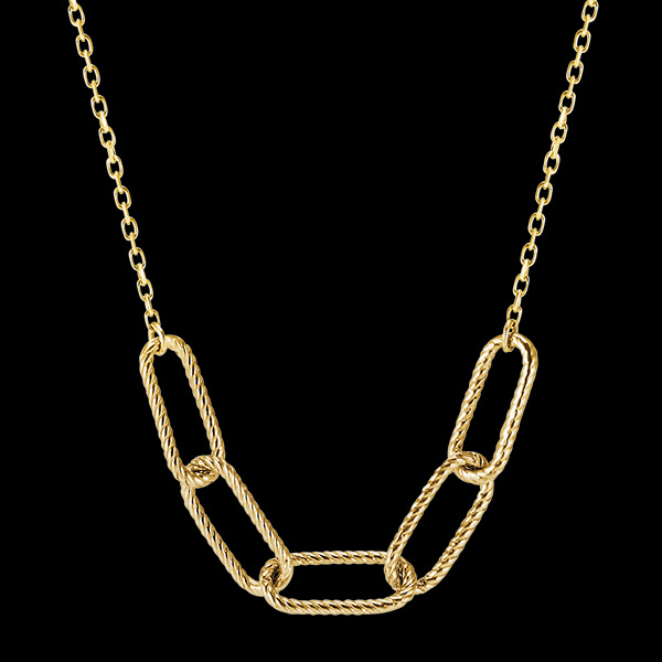 Halskette Auge des Orients - Pia - 5 Kettenglieder - Gelbgold, 9 Karat