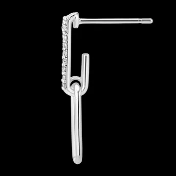 Ohrstecker Auge des Orients, hängend - 2 Kettenglieder - Pia - Weißgold, 18 Karat, mit Diamanten