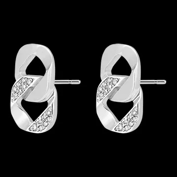 Ohrstecker Auge des Orients - Lia - Weißgold, 9 Karat, mit Diamanten