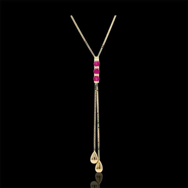 Collar Kiona - oro amarillo 9 quilates y rubíes