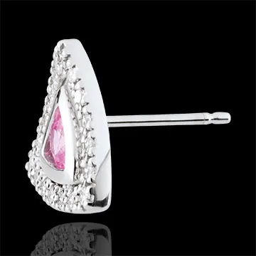 Pendientes Salma - oro blanco 9 quilates y zafiros rosas