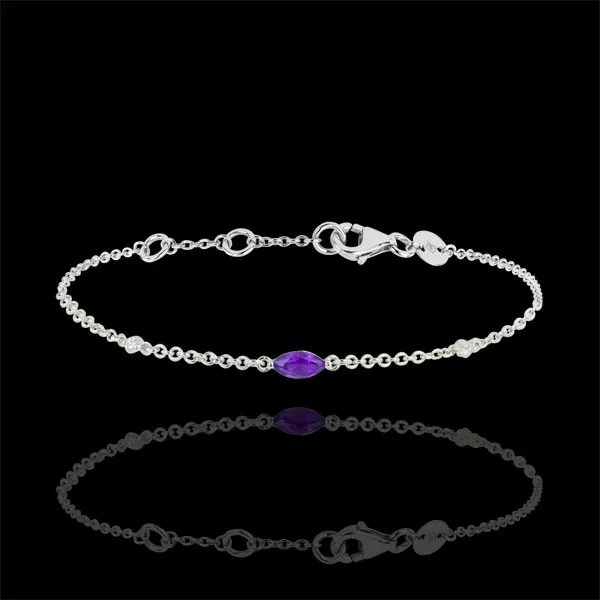 Pulsera Mirada de Oriente - amatista y diamantes - oro blanco 9 quilates
