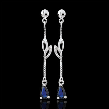 Pendientes Evina - oro blanco 18 quilates y zafiros
