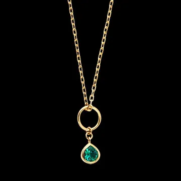 Collar Olivia – Oro amarillo de 9 quilates, esmeralda sintética