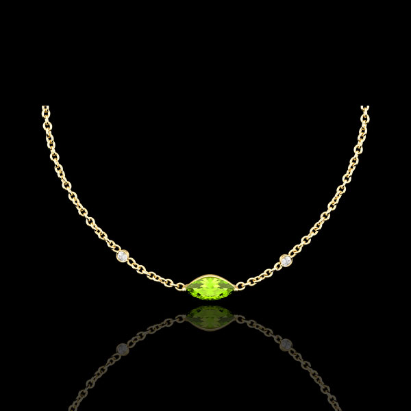 Collar Mirada de Oriente - Peridoto y diamantes - oro amarillo 9 quilates