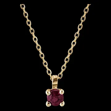 Collar Ave del Paraíso - Solitario de rubí - oro amarillo de 9 quilates