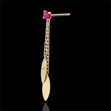 Pendientes Sakari - oro amarillo 9 quilates y rubíes