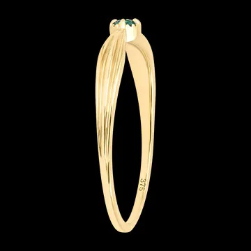 Anillo Éléonore – Oro amarillo de 9 quilates, esmeralda sintética