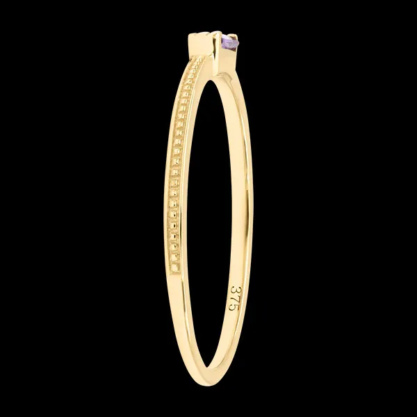 Anillo Virelys – Oro amarillo de 9 quilates y amatista