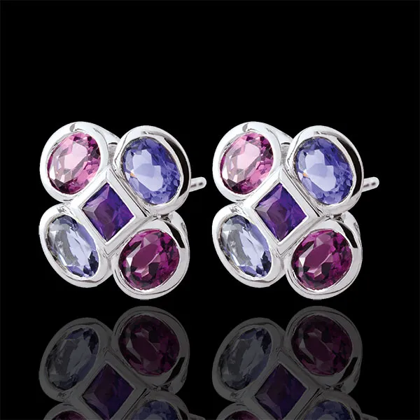Pendientes Yania - oro blanco 9 quilates