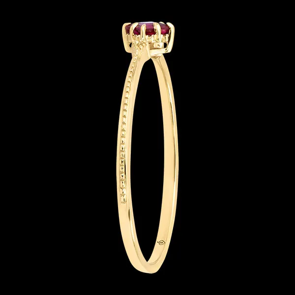 Anillo Norée – Oro amarillo de 9 quilates, rubí sintético