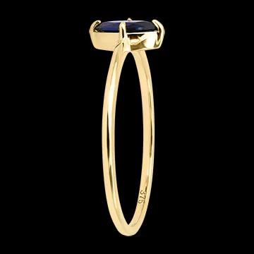 Anillo Azure – Oro amarillo de 9 quilates, zafiro sintético