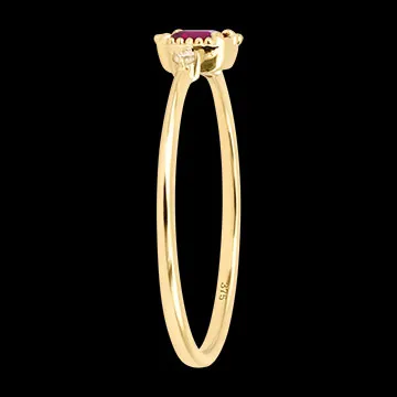 Anillo Garance – Oro amarillo de 9 quilates, rubí y diamantes sintéticos