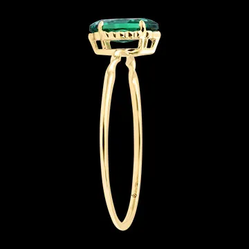 Anillo Daphné – Oro amarillo de 9 quilates, esmeralda sintética