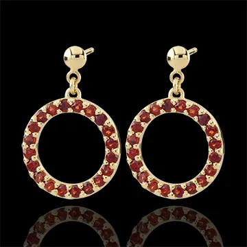 Pendientes Rosaline - granates - oro amarillo 9 quilates