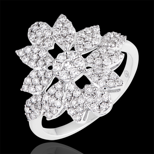 Bague Destinée - Fleur de l'Hiver - or blanc 18 carats et diamants