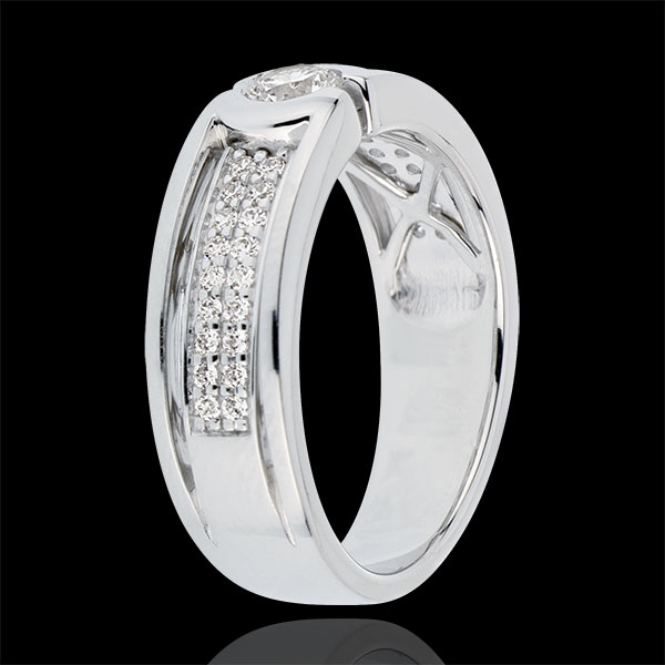 Bague de fiançailles Constellation - Diamant Solitaire - diamant 0.27 carat - or blanc 18 carats