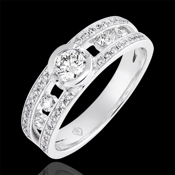 Bague de fiançailles Destinée - Philipine - or blanc 9 carats et diamants