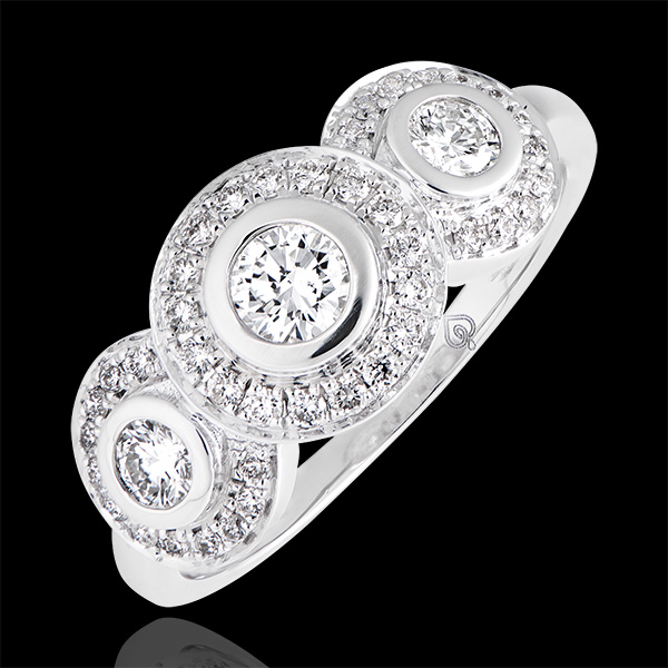 Bague de fiançailles Destinée - Trianon - or blanc 9 carats et diamants