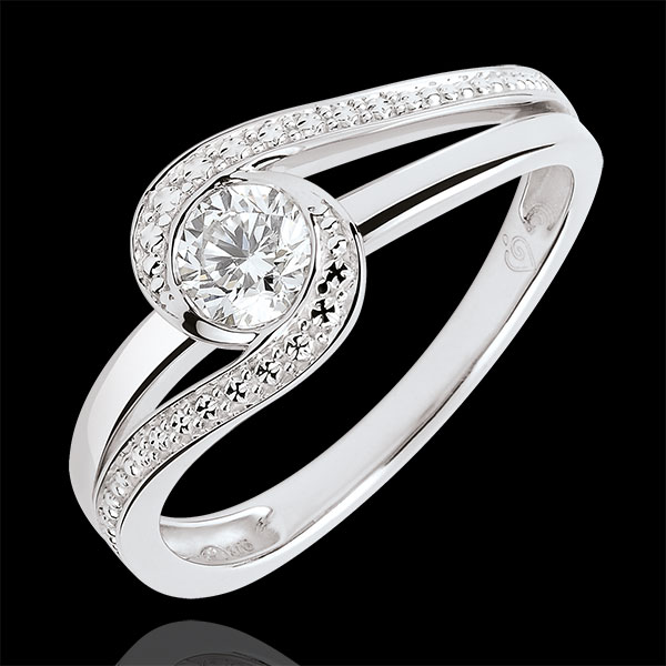 Bague de fiançailles Nid Précieux - Preciosa - diamant 0.3 carat - or blanc 18 carats