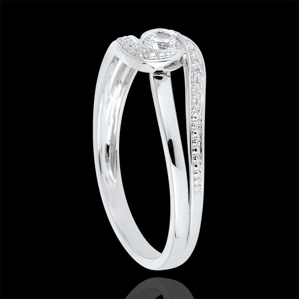 Bague de fiançailles Nid Précieux - Preciosa - or blanc 18 carats - diamant 0.12 carat