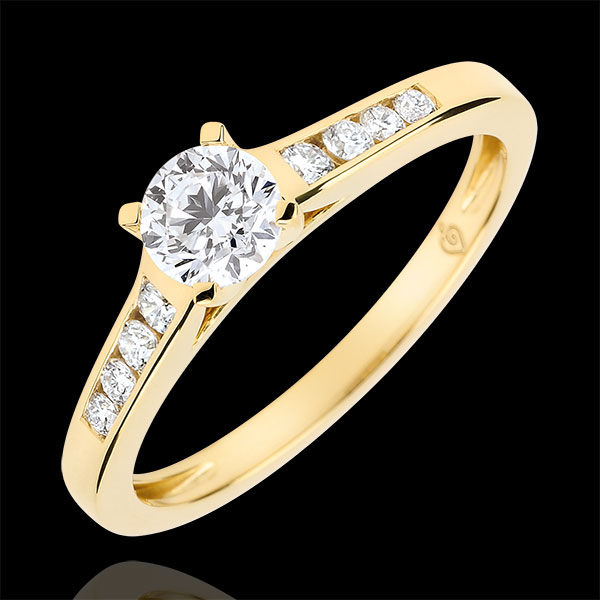 Bague de Fiançailles Solitaire Altesse - diamant 0.4 carat - or jaune 18 carats