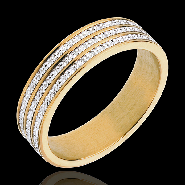 Bague finesse infinie - or blanc et or jaune 18 carats