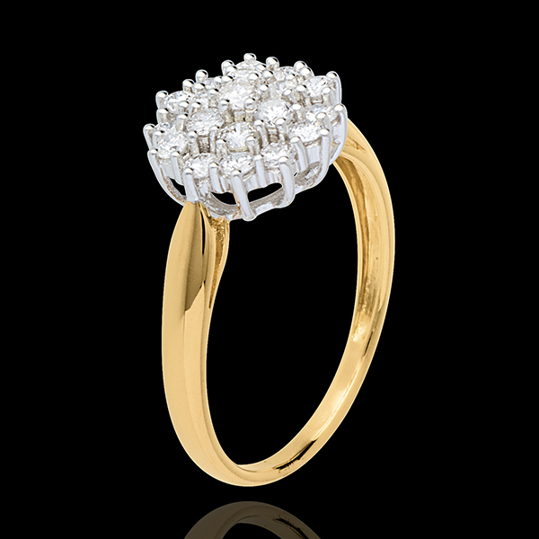 Bague Kaléidoscope pavée diamants - 0.61 carats - 19 diamants - or blanc et or jaune 18 carats