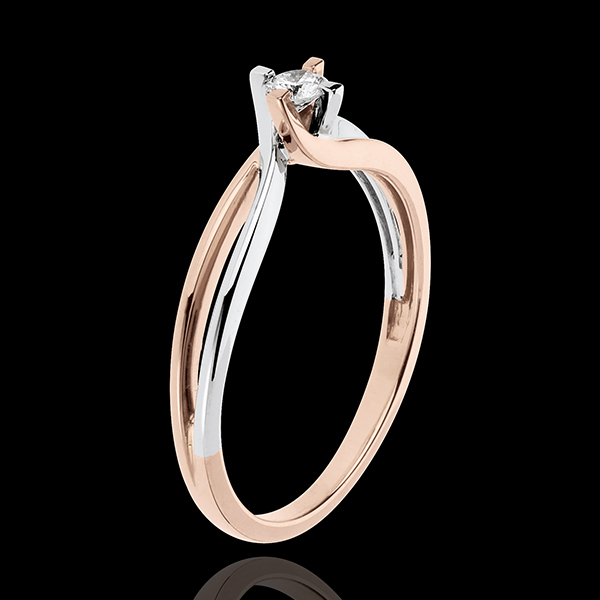 Bague Nid Précieux - Claire - diamant 0.11 carat - or blanc et or rose 18 carats