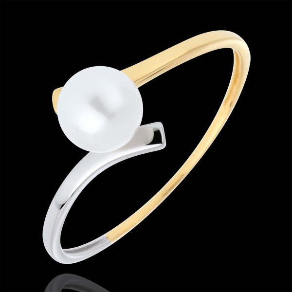 Bague perle Olympia deux ors - or blanc et or jaune 18 carats