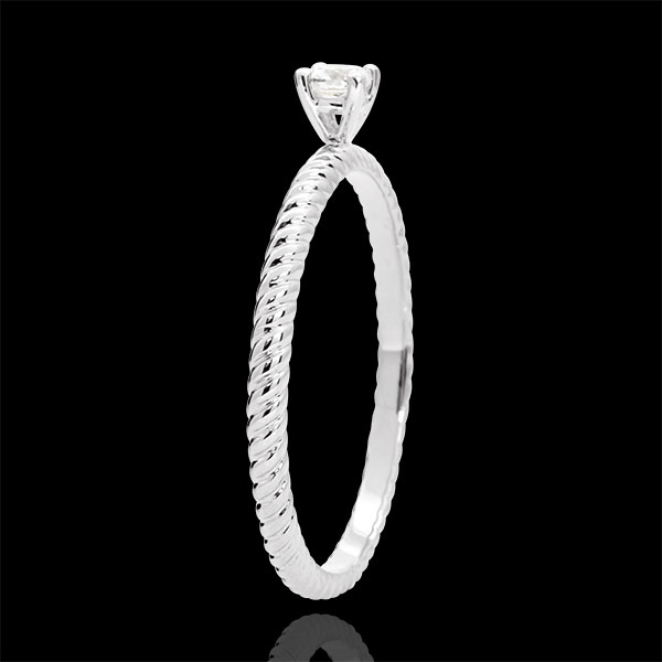 Bague Solitaire Corde d'or - or blanc 9 carats