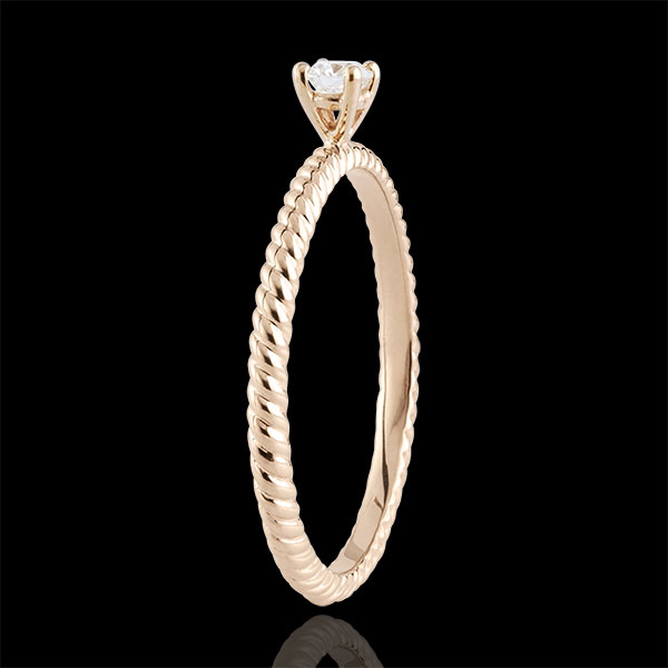 Bague Solitaire Corde d'or - or rose 9 carats
