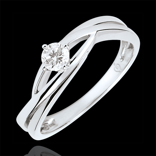 Bague solitaire Nid Précieux - Dova - diamant 0.15 carat - or blanc 9 carats