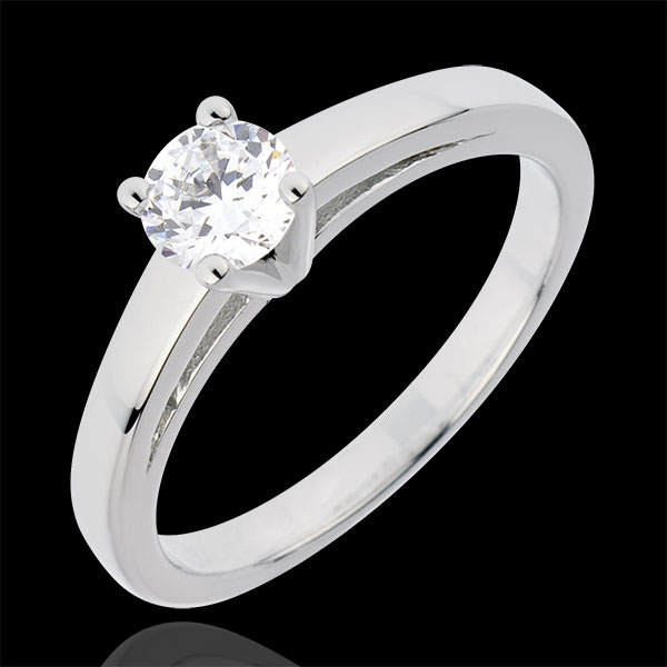 Bague Solitaire Nuptiane - or blanc 18 carats