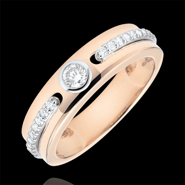 Bague Solitaire Promesse - or rose 9 carats et diamants