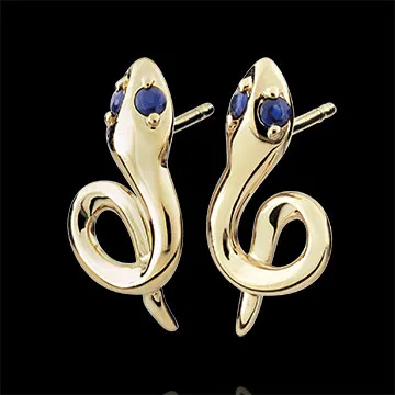 Boucles d'oreilles Balade Imaginaire - Mini venin - saphirs - or jaune 9 carats