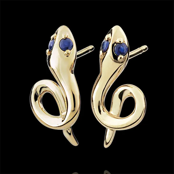 Earrings Imaginary Walk - Mini Serpent - sapphire