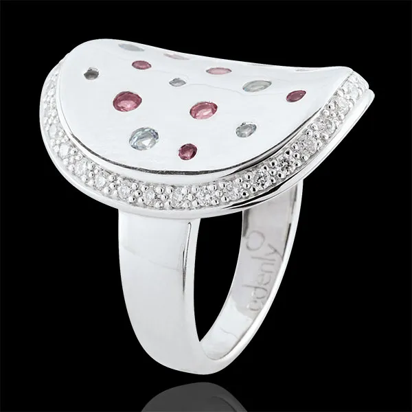 Mysterious Shape Ring - Silver, diamonds and fine stones